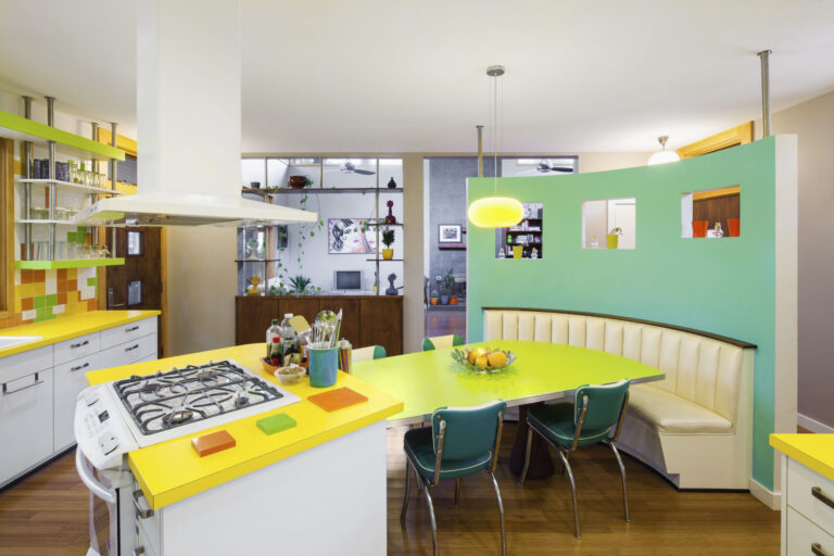 Custom Home Projects 33 Colorful-Kitchen-with-Built-In-Dining-Area