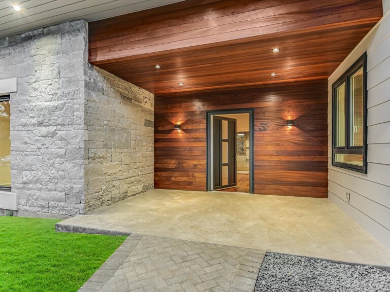 Custom Home Projects 18 Modern-Covered-Patio-with-Wood-Ceiling