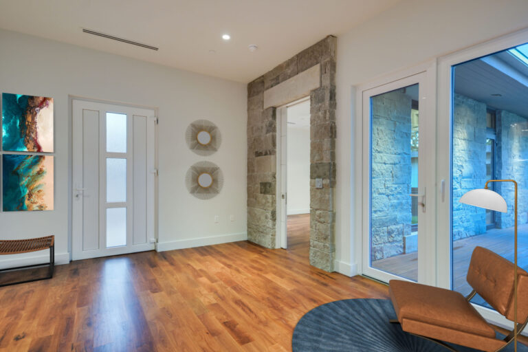 Custom Home Projects 29 Modern-Home-Entryway-with-Stone-Accent-Walls