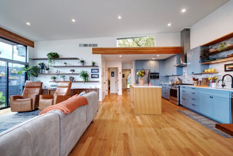 Custom Home Projects 3 Open-Plan Living Room and Kitchen