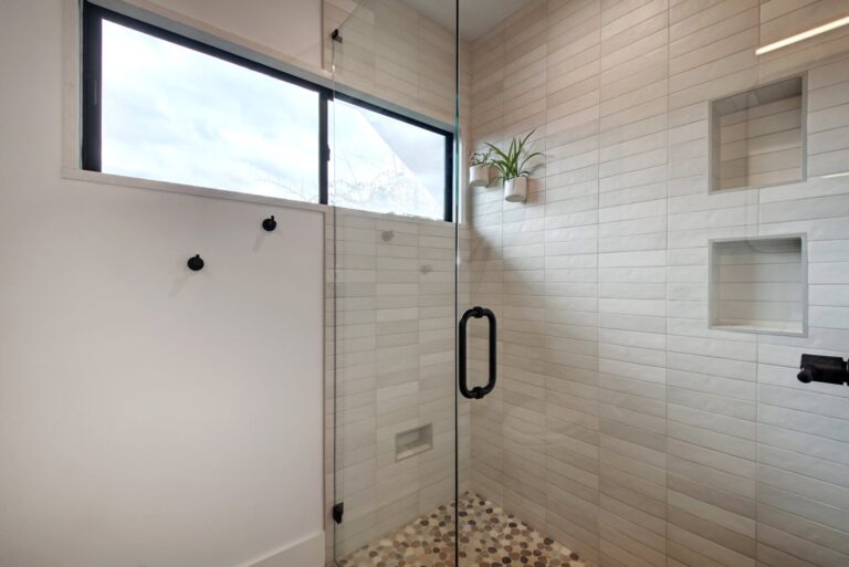 Custom Home Projects 11 Walk-In Shower with White Tile