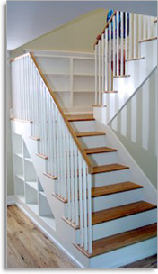 Remodeling Projects 22 Wooden-Staircase-with-White-Railings